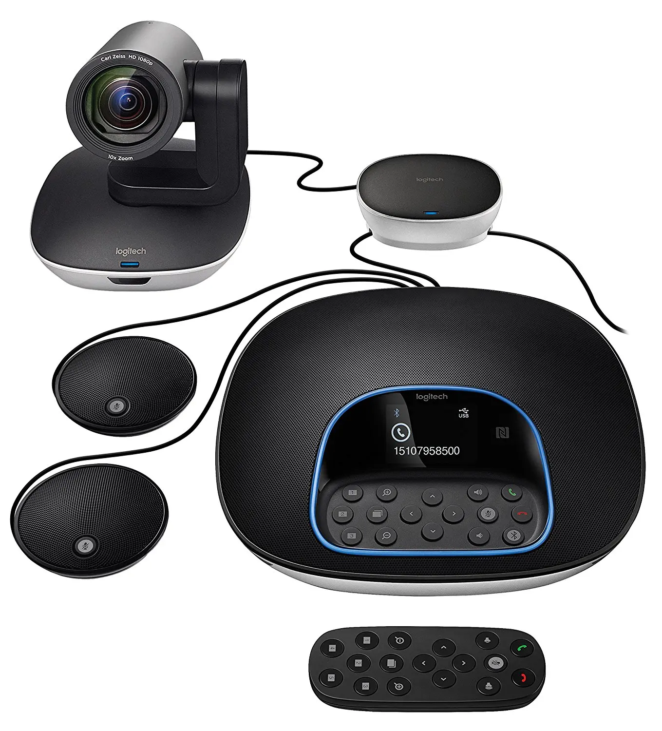 Комплект Logitech CC3500e для групповой видеоконференции HD 1080p камера громкоговоритель с батареей