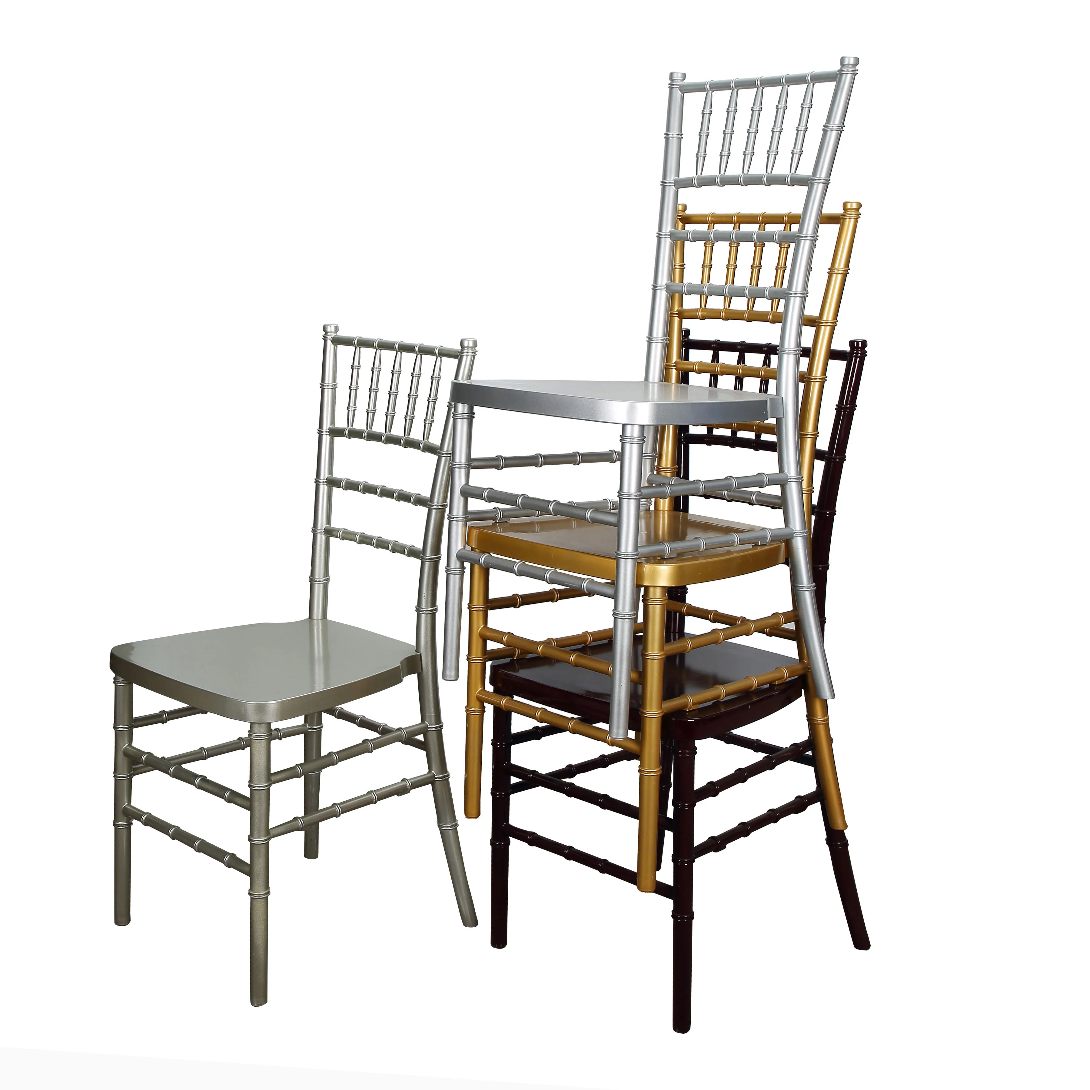 Wholesale Gold Chivari Plastic Monobloc Resin Stackable Hotel Banquet Restaurant Dinning Tiffany Chiavari Chairs For Wedding