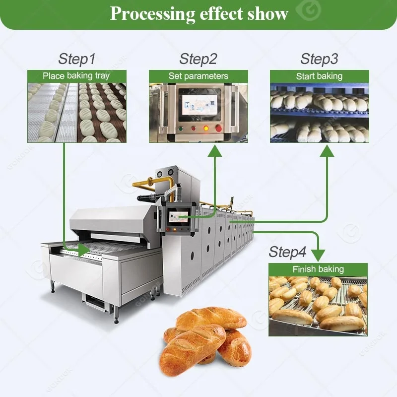 Industrial Electrical Pizza Bread Mini Biscuit Tunnel Steam Baking Oven Meat Pies for Pvc Barmat