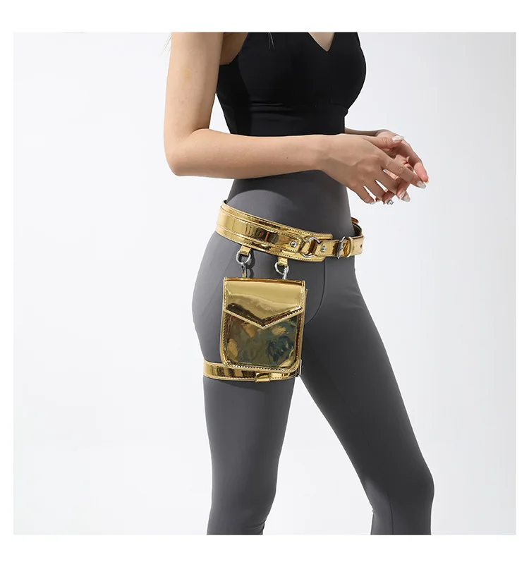 New hot selling carnival festival Women Mini Waist Bag Leather Fanny Pack fashion leg thigh Harness bag