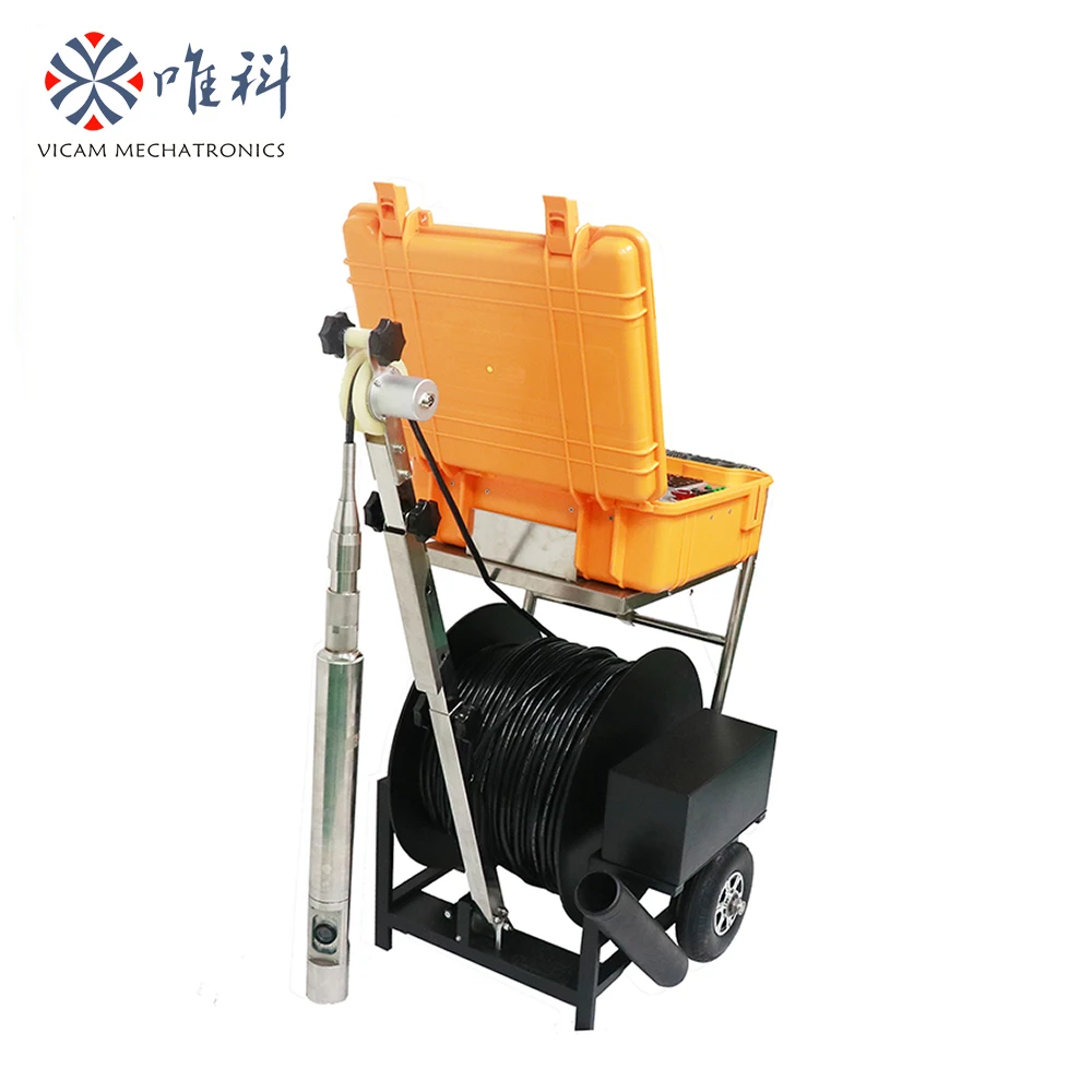 Vicam Mectronics V10-BCS borehole camera 500m cable dual borewell inspection camera