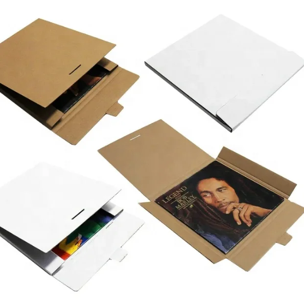 Custom Printed  Vinyl Lp Record Box Mailer Pack Vinyl Record Mouse Pad Packaging Shipping Boxes For Photos Poster Gift Craft