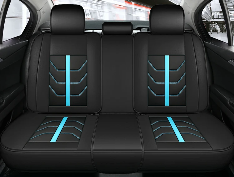 Full Set Car Seat Covers, Crown PU Leather Car Seat Cover Full Surround, Durable Comfortable Automotive Vehicle Cushion Cover Fi