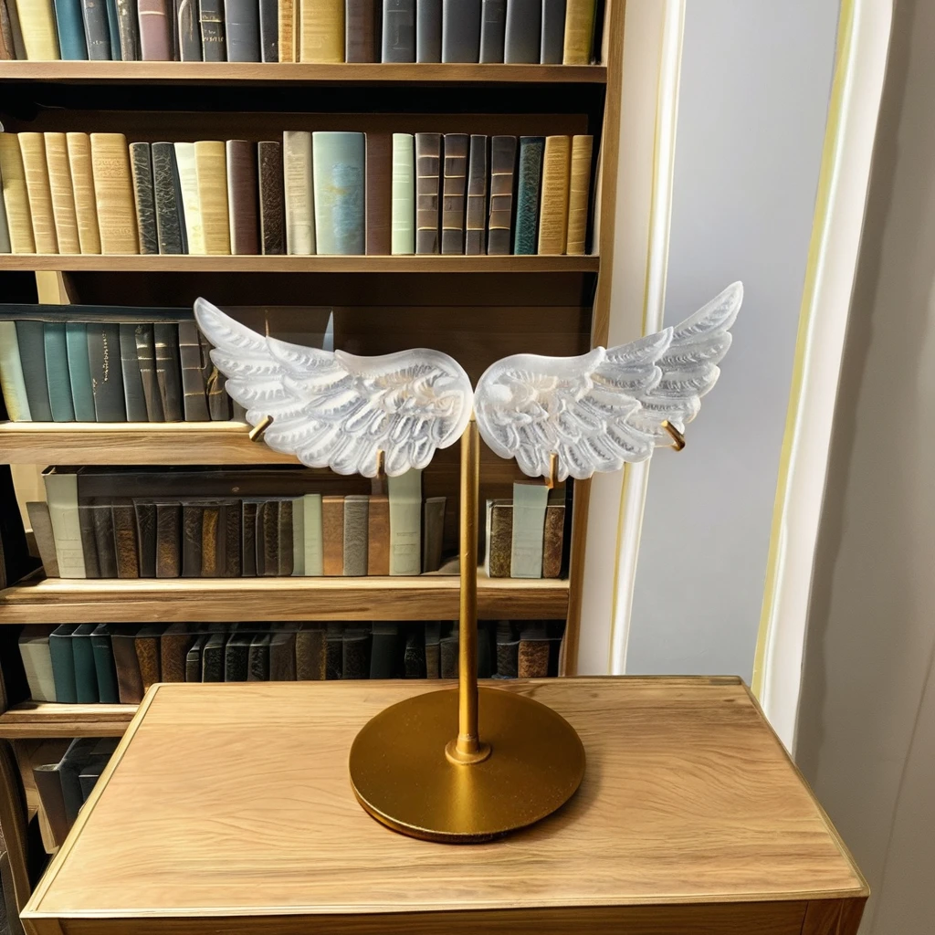 Middle Polished Natural White Selenite Angel Wing Sculpture Crystal Jade Healing Crafts for Home Decor Gifts with Stone Theme