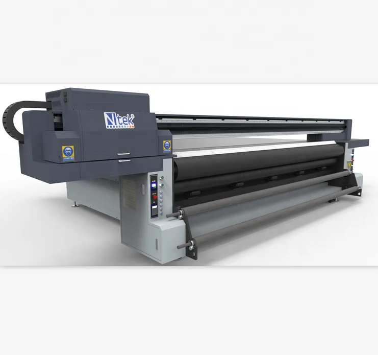 Large format uv roll to roll and hybrid printer automatic high speed 32m uv hybrid flatbed printer