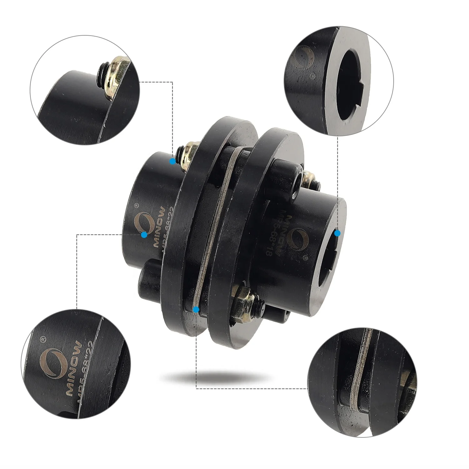 Good price guaranteed quality adjustable shaft clutch key to diaphragm coupling logo Minow