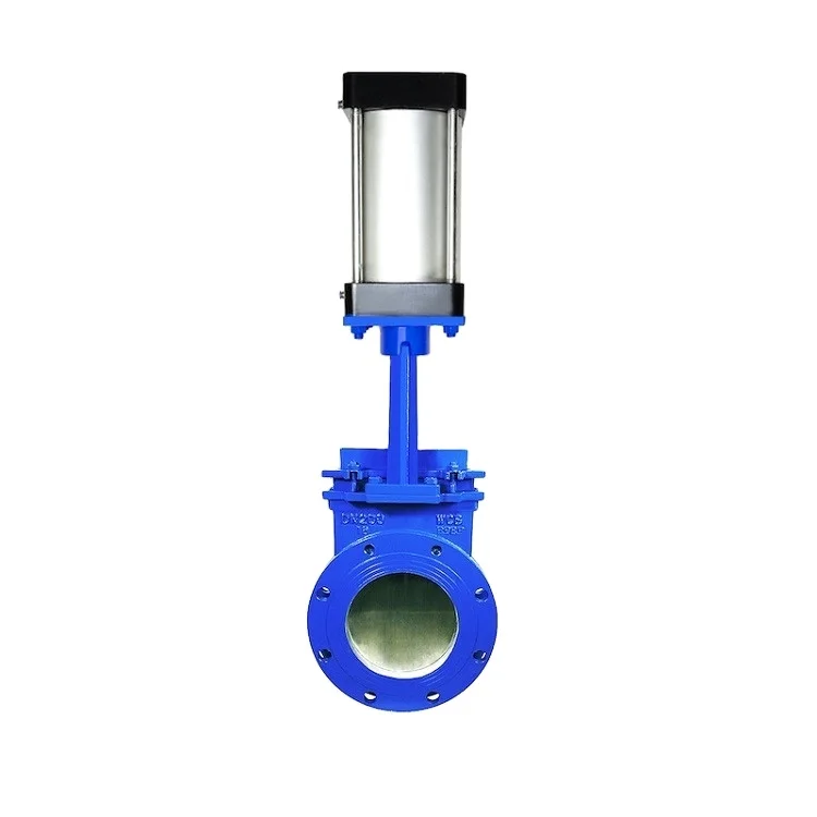 High quality Stainless steel knife gate valve Flange type pneumatic knife gate valve Cast steel pneumatic knife type gate valve