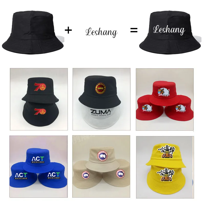 Hot selling wholesale plain cotton bucket hat custom embroidery logo reversible bucket hat for women men