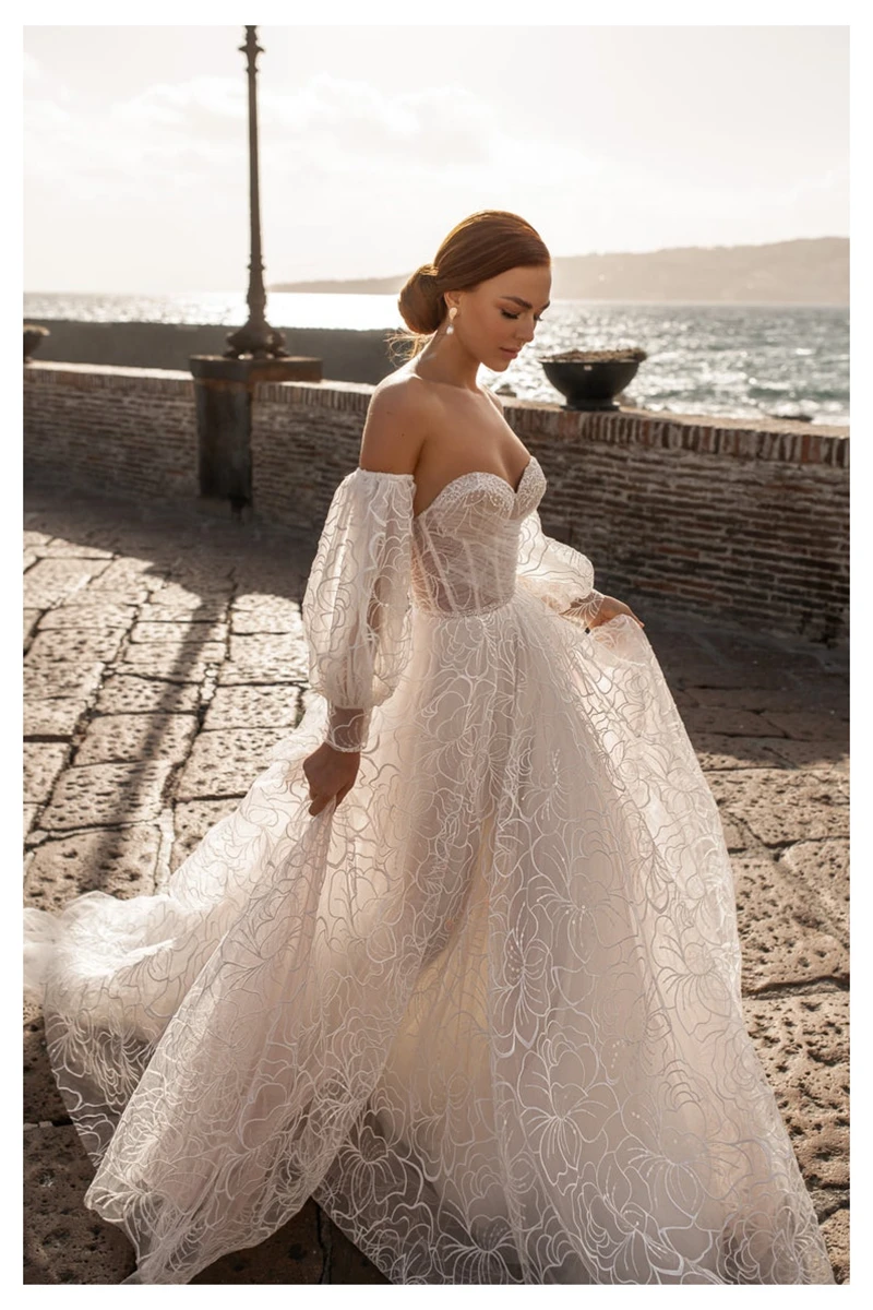 High endwedding bridal floral custom embroidery sheer white soft lightweight evening dress french tulle lace fabric by the yard