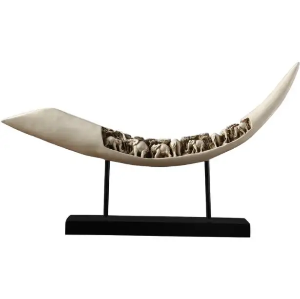 Resin Vintage Elephant Ivory Furnishing Articles for Office Decoration