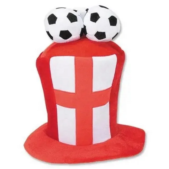 EM 2024 England soccer fans cap with 3 football on top UK