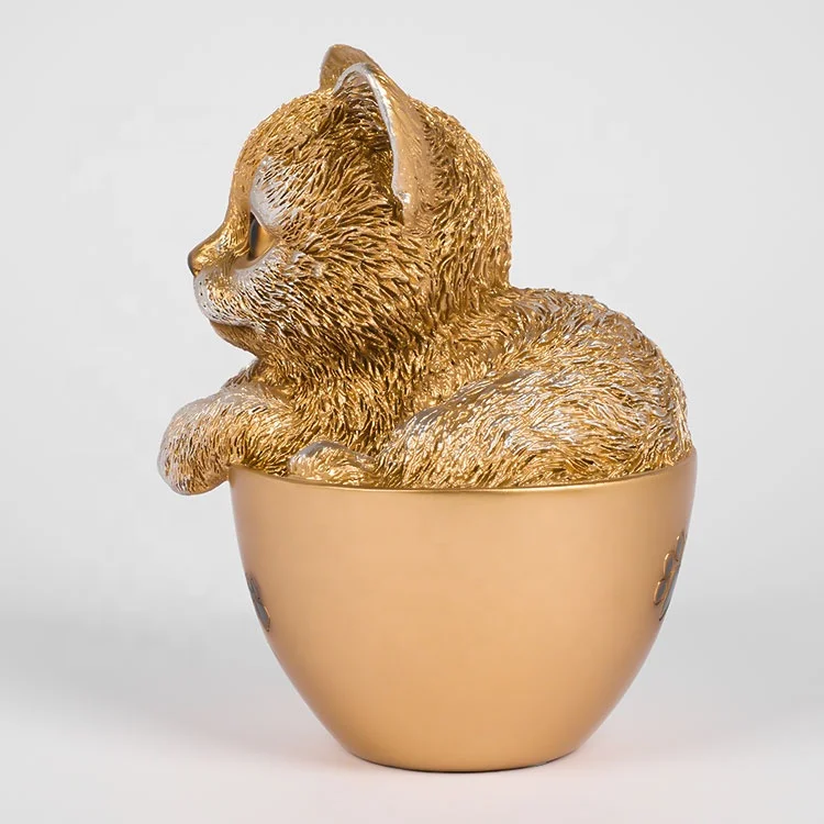 Jiayi OEM Custom Resin Crafts Hand Made Cat Figurine Cat Resin Figurine Home Decor