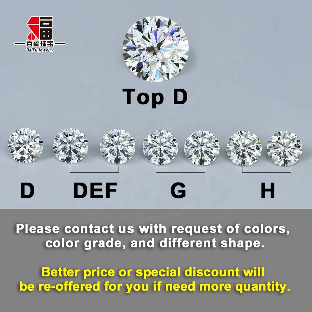 Baifu Jewelry factory price D VVS 0.5ct 5mm round loose moissanite stones