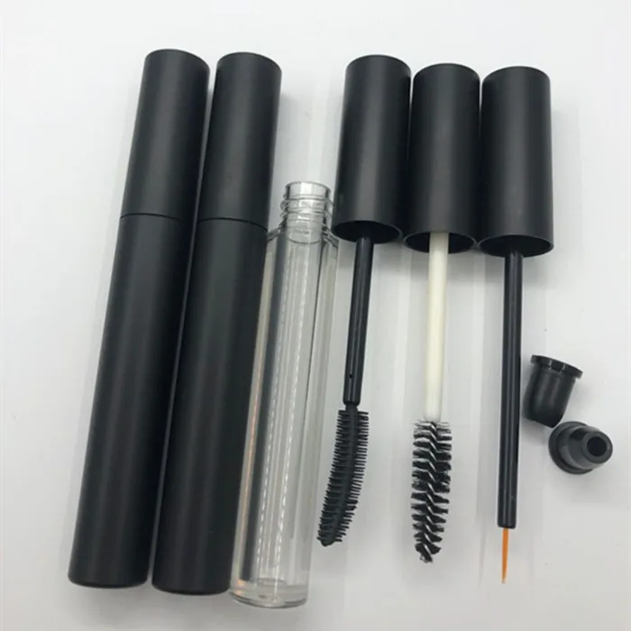 Wholesale 3.5ml Matte black AS empty mascara wand tube bottle mascara packaging tube with mascara brush