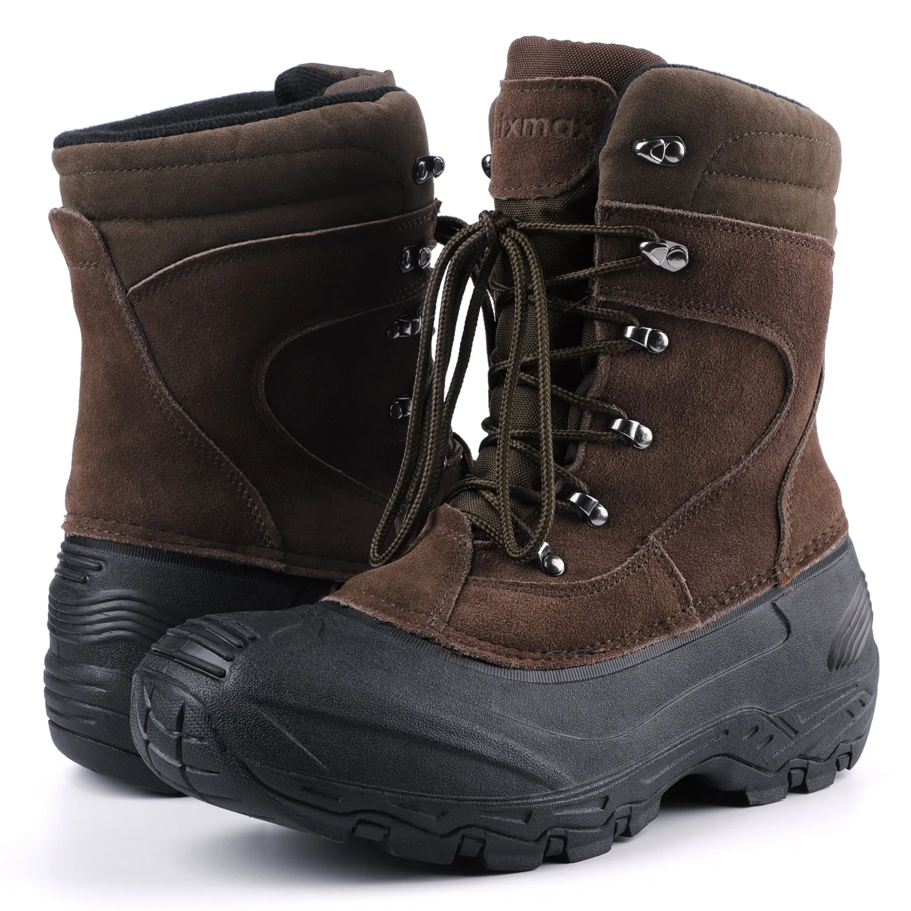 New style in stock Brown antislip waterproof hiking sports winter shoes men outdoor thermal snow boots