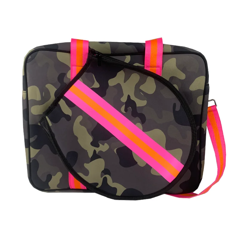 Dongguan Custom Camouflage Gym Backpack Women Tote Bag Fashion Pickleball Beach Neoprene Tennis Raquet Bat Bag (1600660878844)
