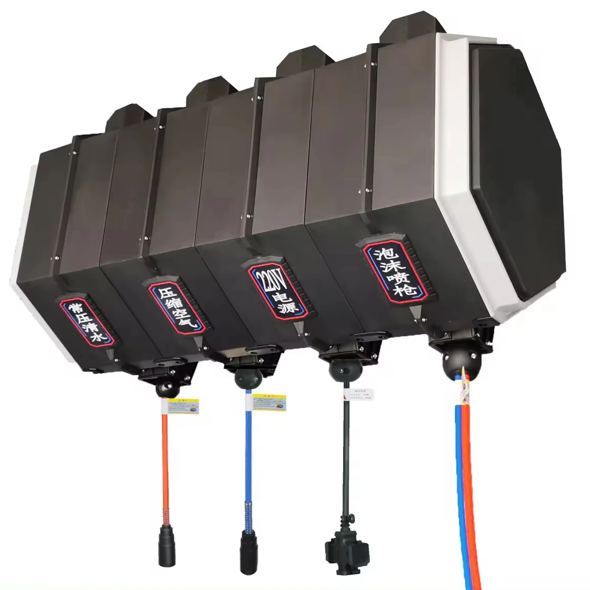 Wall-mounted Auto Retractable Air Water Electric Hose Reel Combination Box Drums For Car Washing