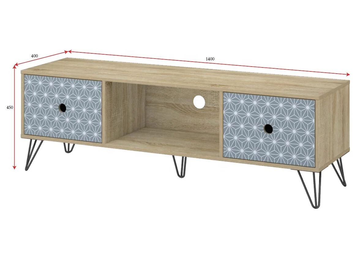 White TV PU High gloss paint wooden TV Media Console  Table 2 Storage Cabinet With Open Shelves For Living Room