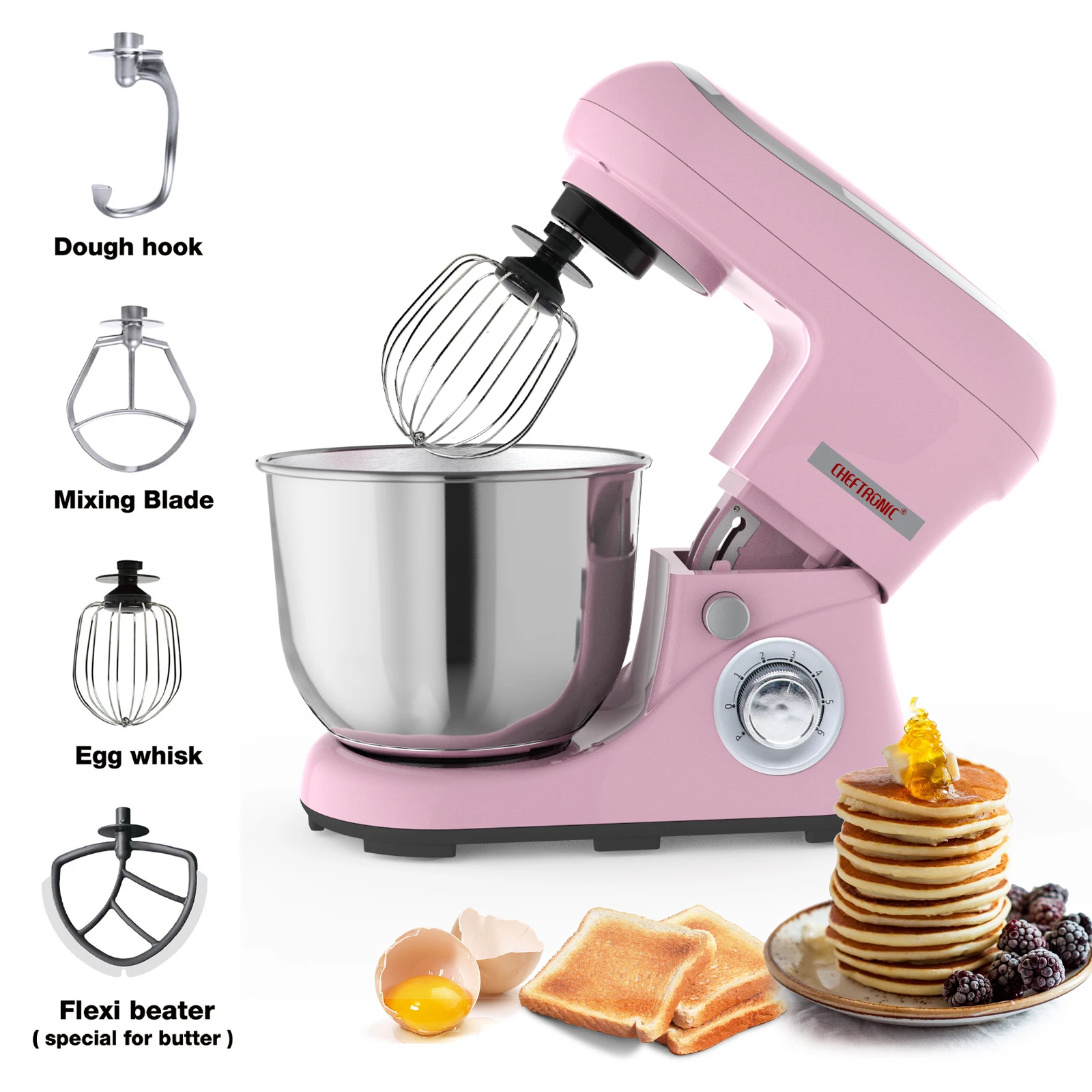 High Quality 1300W Electric Stand Mixer 5L Capacity Dough Maker Plastic Housing Accessories Includes Mixing Bowl Dough Hook