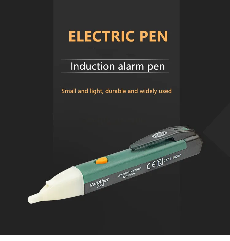 Safety Sound Light Alarm Intelligence Non Contact Electrical Test Pen With Induction Function