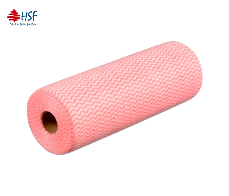 Colorful Wavyline polyester viscose kitchen cleaning cloths wipes roll wiping rags