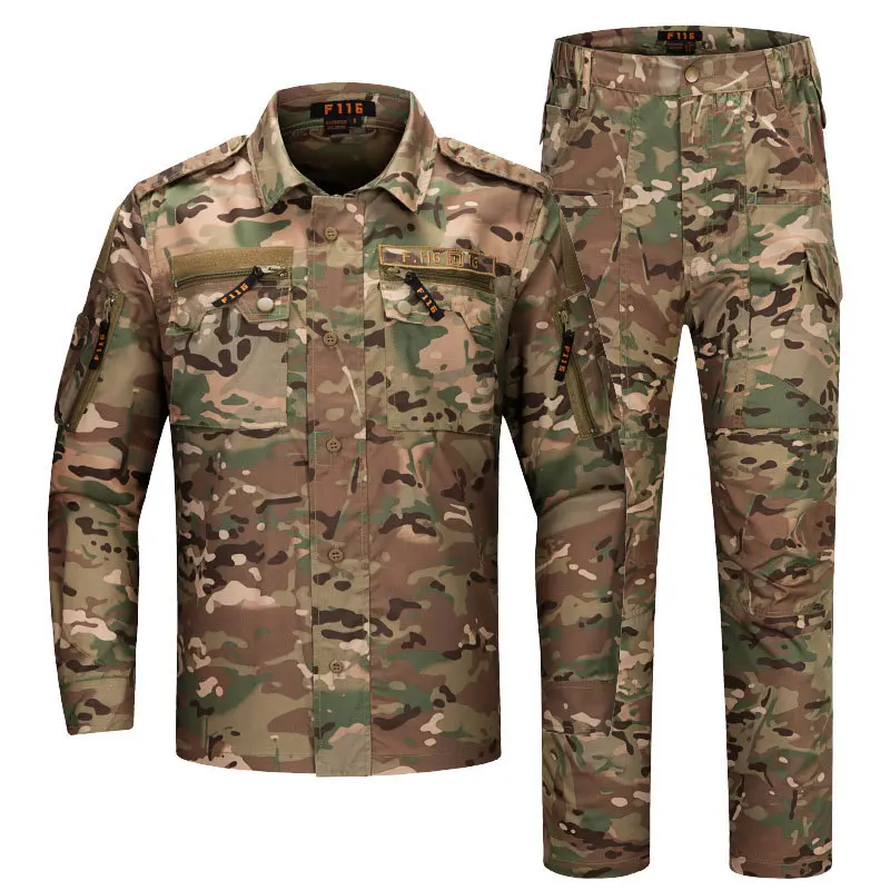 F116 Camouflage Suit Sport Training Uniform Tactical  Clothing for outdoor camping hiking Survival rescue EDC