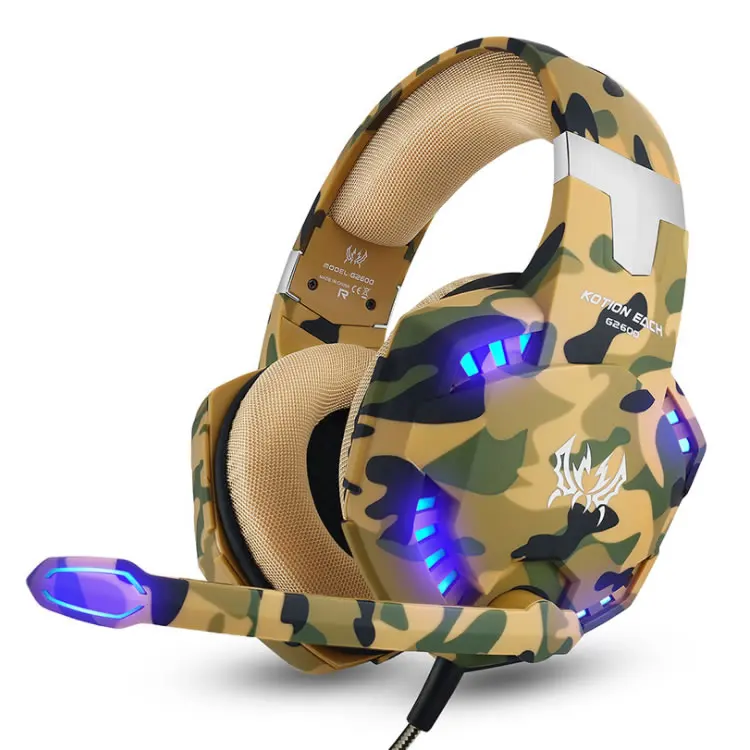 G2600 Camouflage Gaming Headset Surround Sound Over Ear Headphones with Mic for PS5 PS4 PC Xbox One PSP Mac Switch PlayStation