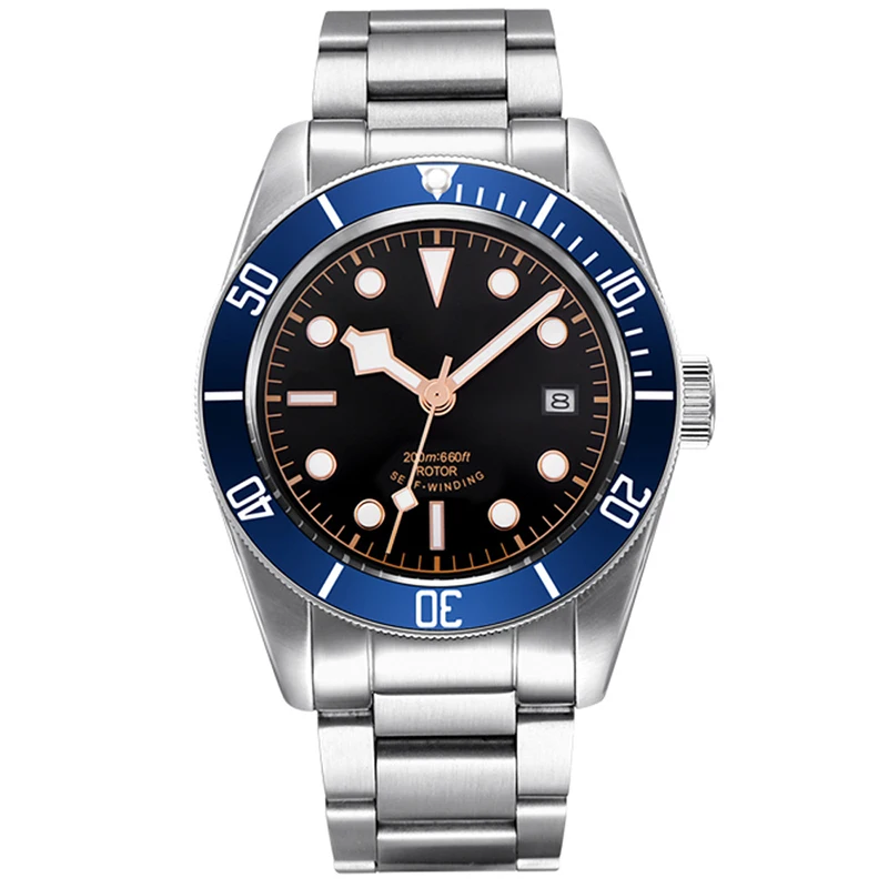 Top Quality Watches Men Luxury Automatic Stainless Steel Night Vision Sapphire Mirror Glass Submarine Watches