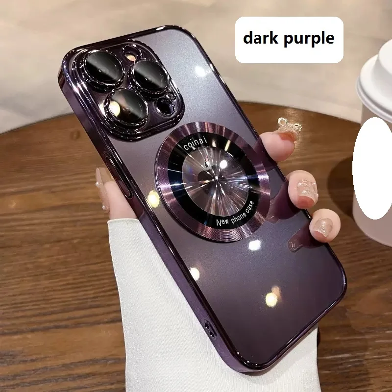 Gray Titanium ash case for iPhone 15 pro 15 pro max Camera Protection Clear Plating Luxury Cover for Women Men Soft TPU Phone Ca