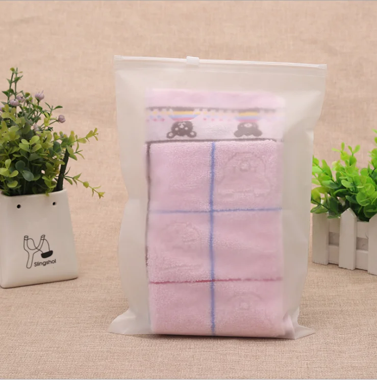Cheapest Ziplock Double Frosted Underwear Sock Clothing PE Self-sealing Zipper Bag