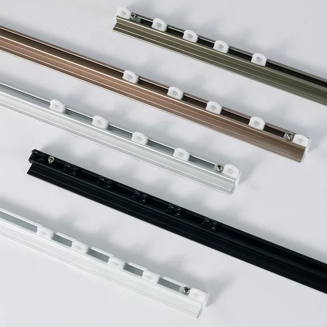 Punch-free ripple fold rails Hospital Hotel Home Window rails rod  1m- 6m Heavy Duty Aluminum Ceiling  Curtain Track
