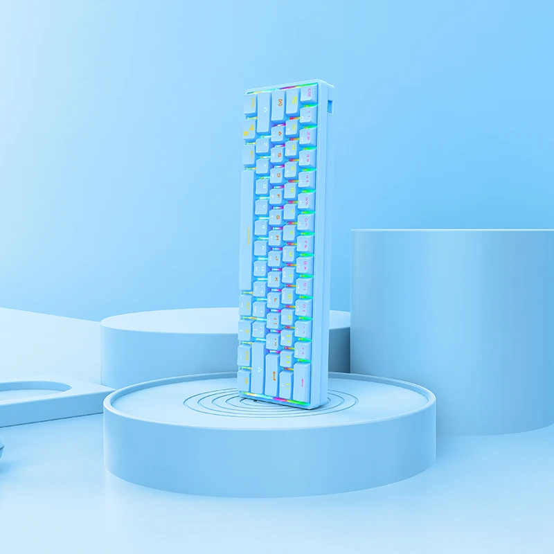 
 Механическая игровая клавиатура Eagiacme 60% RGB, 61 клавиша, беспроводная клавиатура  