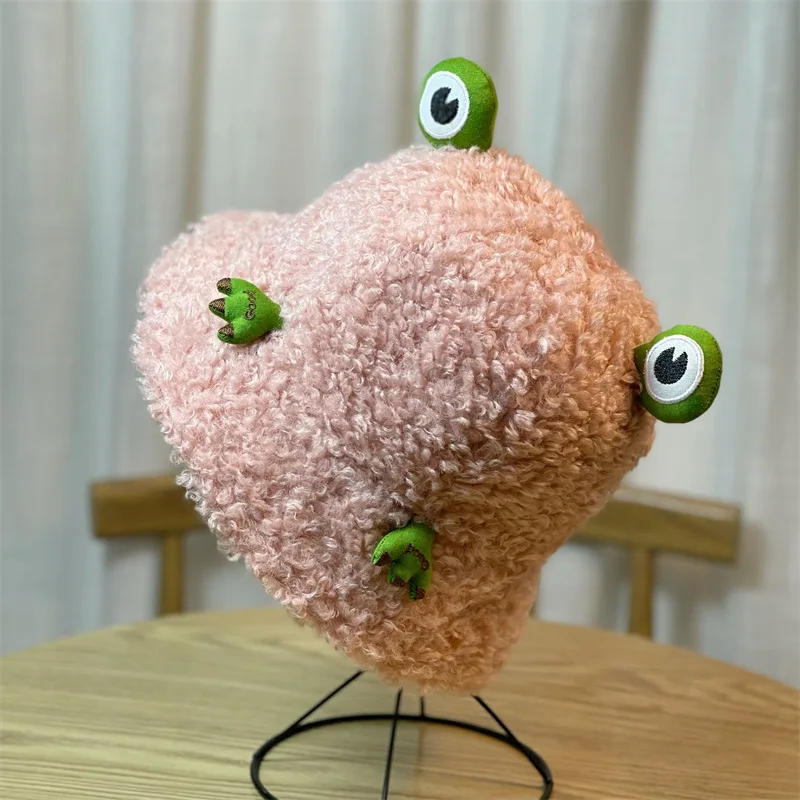 MOTE-ZA314 High Quality Frog Lamb Hair Fisherman Hat cute bucket hats Wool Hats Warm Women Winter Cap