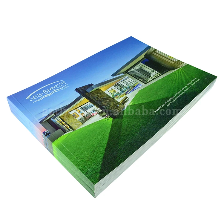 Wholesale large quantity perfect bound booklet catalog printing in landscape size