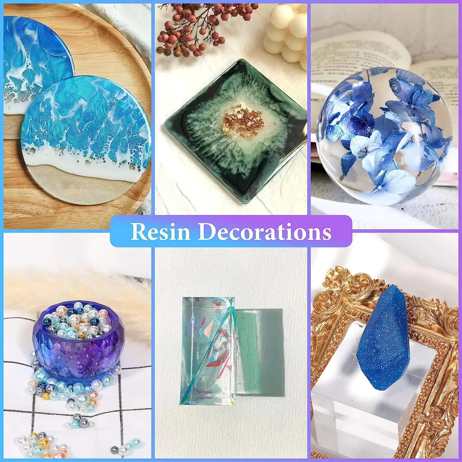 Resin mold Silicone set 12 pieces epoxy resin mold Resin mold includes