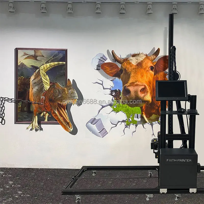 Автоматическая Вертикальная 3D машина для рисования стен 6 м * 3 швы печатания настенный струйный принтер с