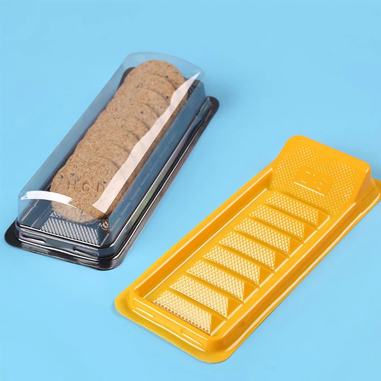 
Clear plastic cookie tray for biscuit blister PET PS packaging boxes with lid custom wholesale 