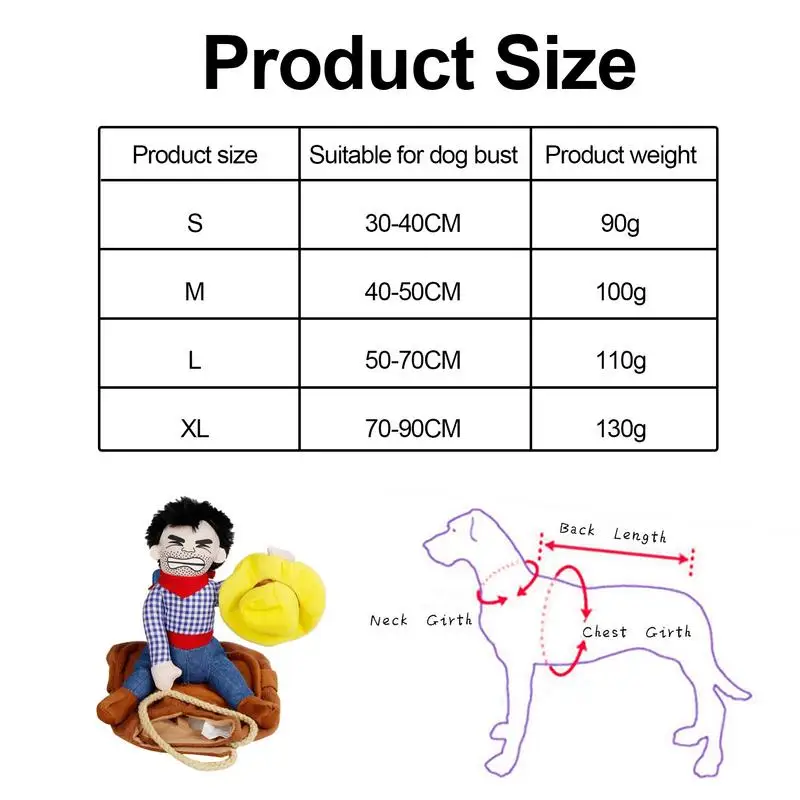 Halloween Clothing Costume Saddle-Shaped Dress Dog With Loop Fasteners Carrying Costume Suit Cowboy Rider Style For Pet Clothes