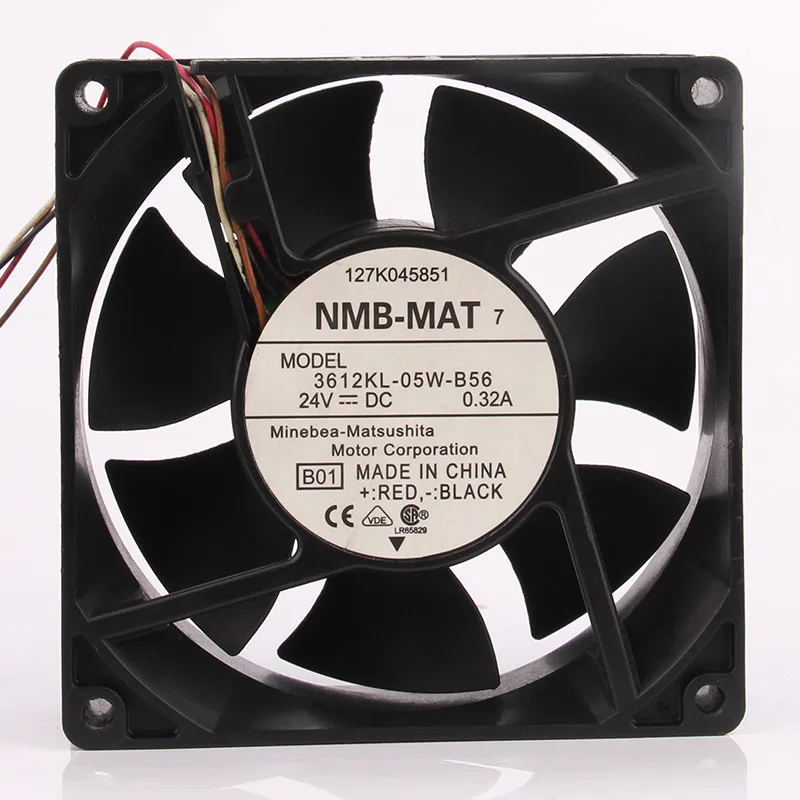 НМБ-коврик 3612KL-05W-B56 24V 0.32A 92X92X32mm 3800 об/мин 69.9CFM 9 см 43.5DBA 4-провод PWM копир центробежный промышленный вентилятор охлаждения