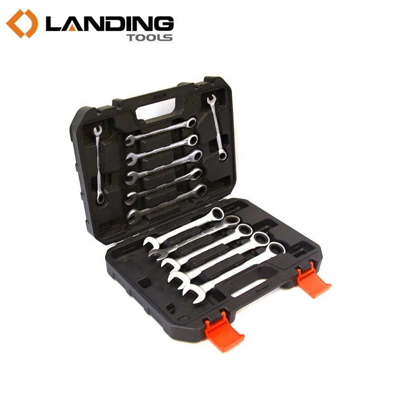 12pcs Carbon Steel Flexible Ratchet Combination Professional Wrench Set Tools