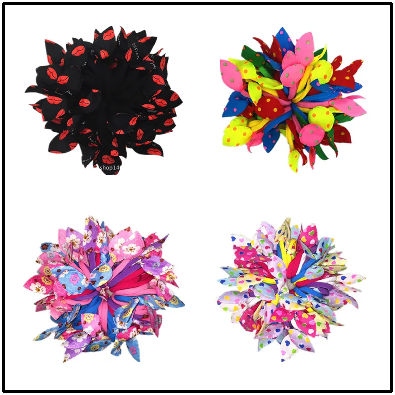 Various styles bulk cute  elastic hair tie for women Polka Dot Bow baby kids elastic hair bands