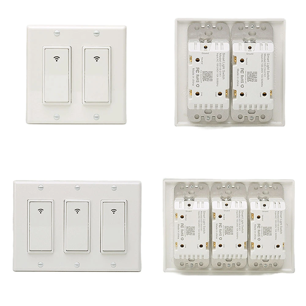 Wall Switches Switch Best Sell Rohs 10a Plastic Europe 10 Years Wifi Smart Light Switch Remote Control Alexa and Google Home SDK