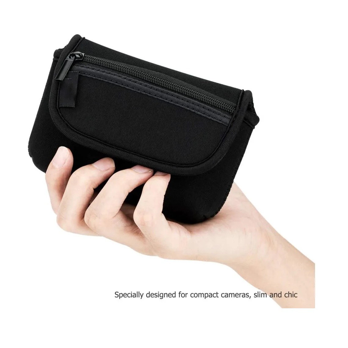 Neoprene Compact usb cable SD card cleaning cloth spare batteries integrated belt loop detachable Hand Strap Camera pouch bag