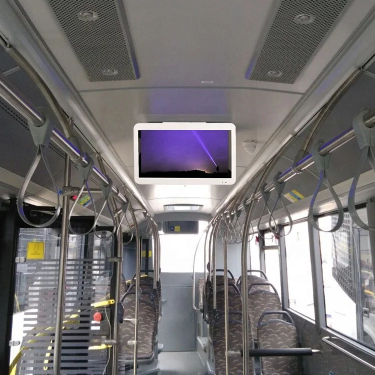 27inch Bus Coach Ceiling Wall Mounted Monitor Fixed Advertising Information Video Picture Player DC12-24V 1 Video Input