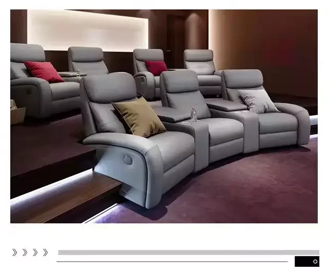 New modern theater furniture movie recliner chair with LED light home theatre power reclining sofa recliner theater seat