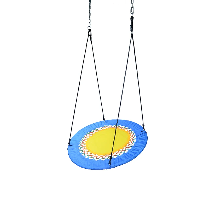 Quality Multi-Color Tree Saucer Swing Kid Hanging Platform Fabric Hammock Round Nest Saucer Tree Swing With Rope For Children