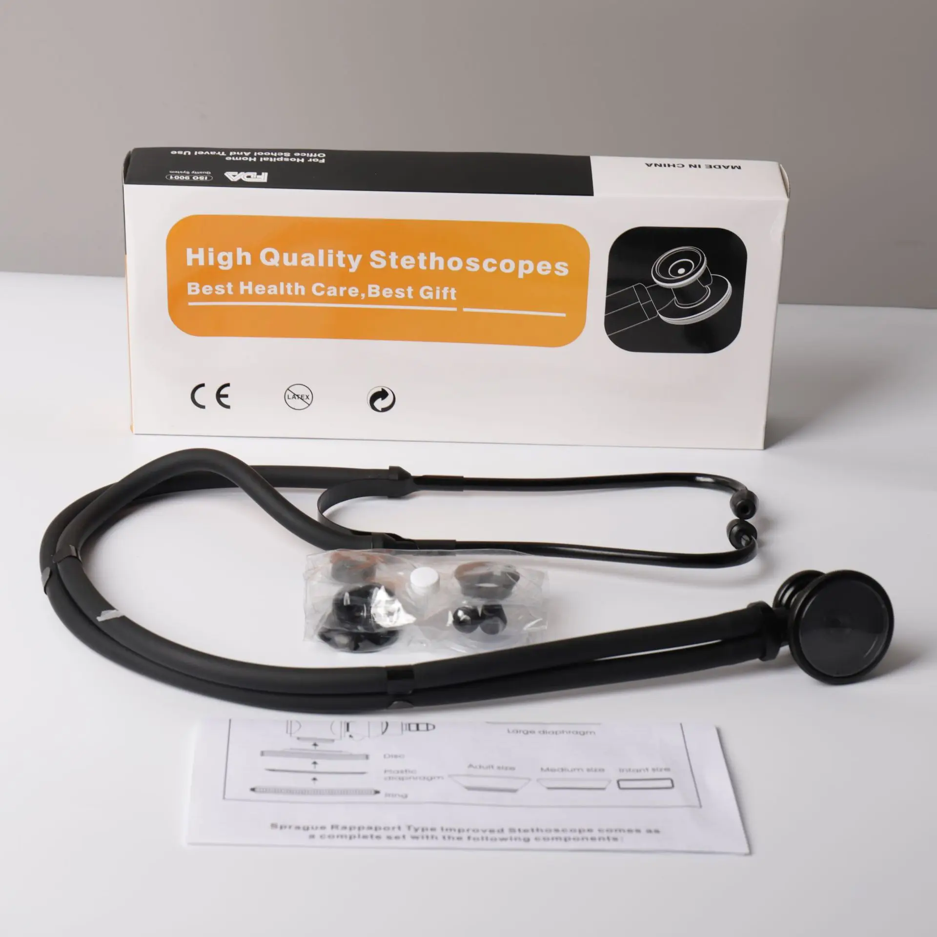 Ready Stock high quality Customized Double Tube Stethoscope For Adult/Child Medical Supplies And Equipment Head Stethoscope