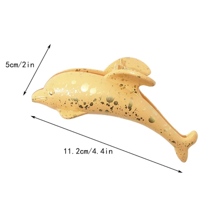 New Dolphin Shape Hair Clips Fashion Bright Plastic Hair Claw Clips Korean Hair Accessories For Girls