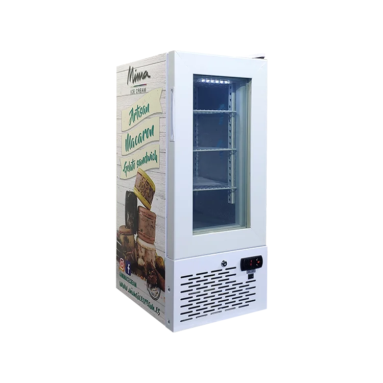 Meisda 21L small upright cheese and ice-cream stick small freezer with glass door