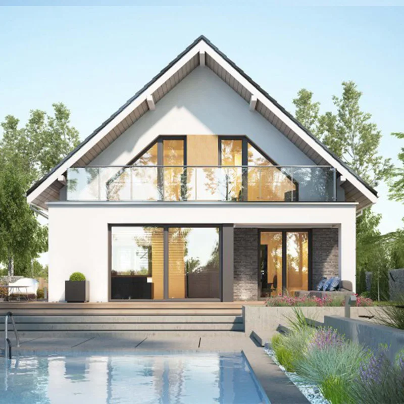 Hot Sale Prefab Villa Kits AS/NZS/USA Light Steel Frame Structure House Modern & Luxury Prefabricated Home